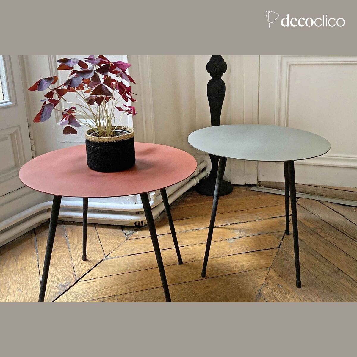 Couchtisch D 45 cm aus Terracotta-Metall Tosca