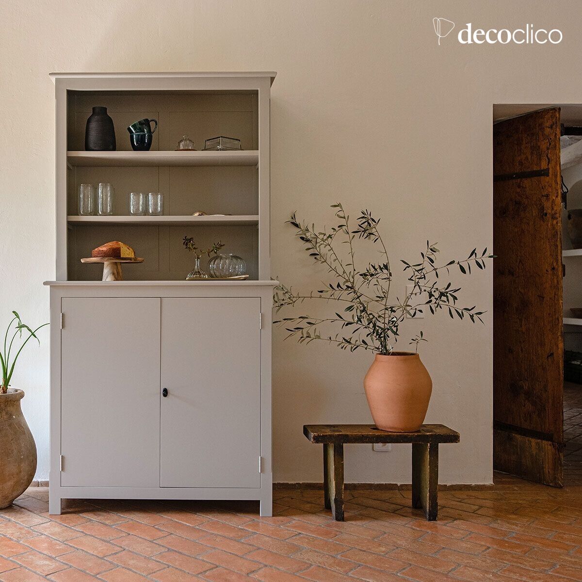 Credenza a due corpi in pino marittimo grigio chiaro Léandre (incl refs 67071 - 67072) Leandre