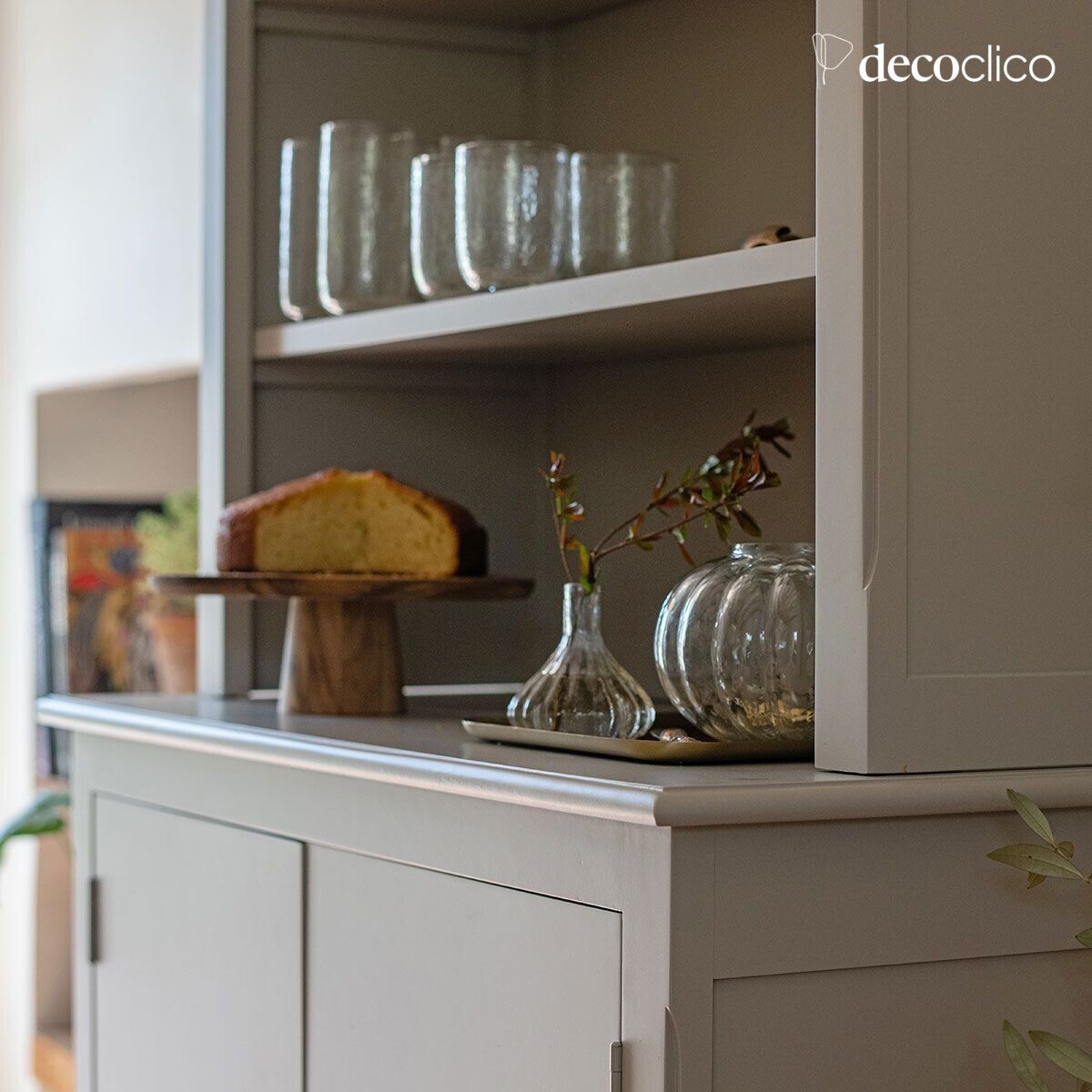 Credenza a due corpi in pino marittimo grigio chiaro Léandre (incl refs 67071 - 67072) Leandre