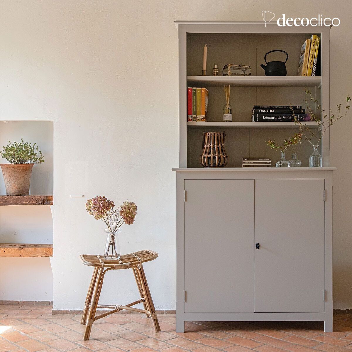 Credenza a due corpi in pino marittimo grigio chiaro Léandre (incl refs 67071 - 67072) Leandre