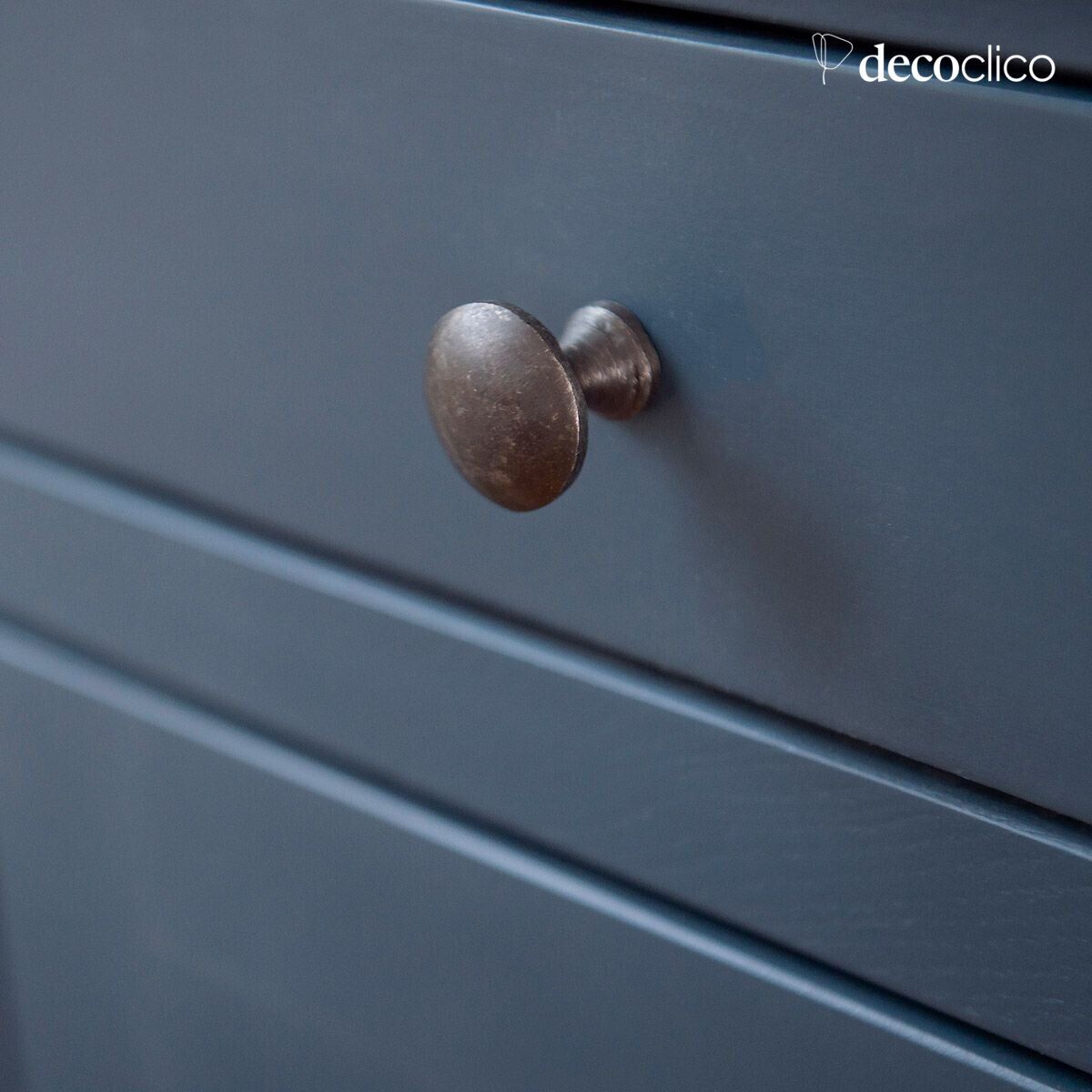 Credenza parigina 2 ante 1 cassetto in pino marittimo blu Léandre