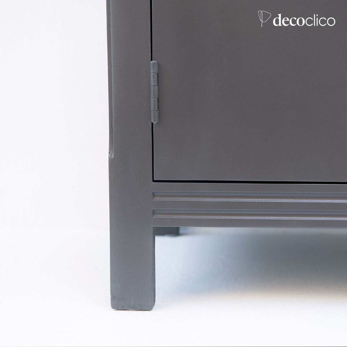 Credenza parigina 2 ante 1 cassetto in pino marittimo grigio scuro Léandre