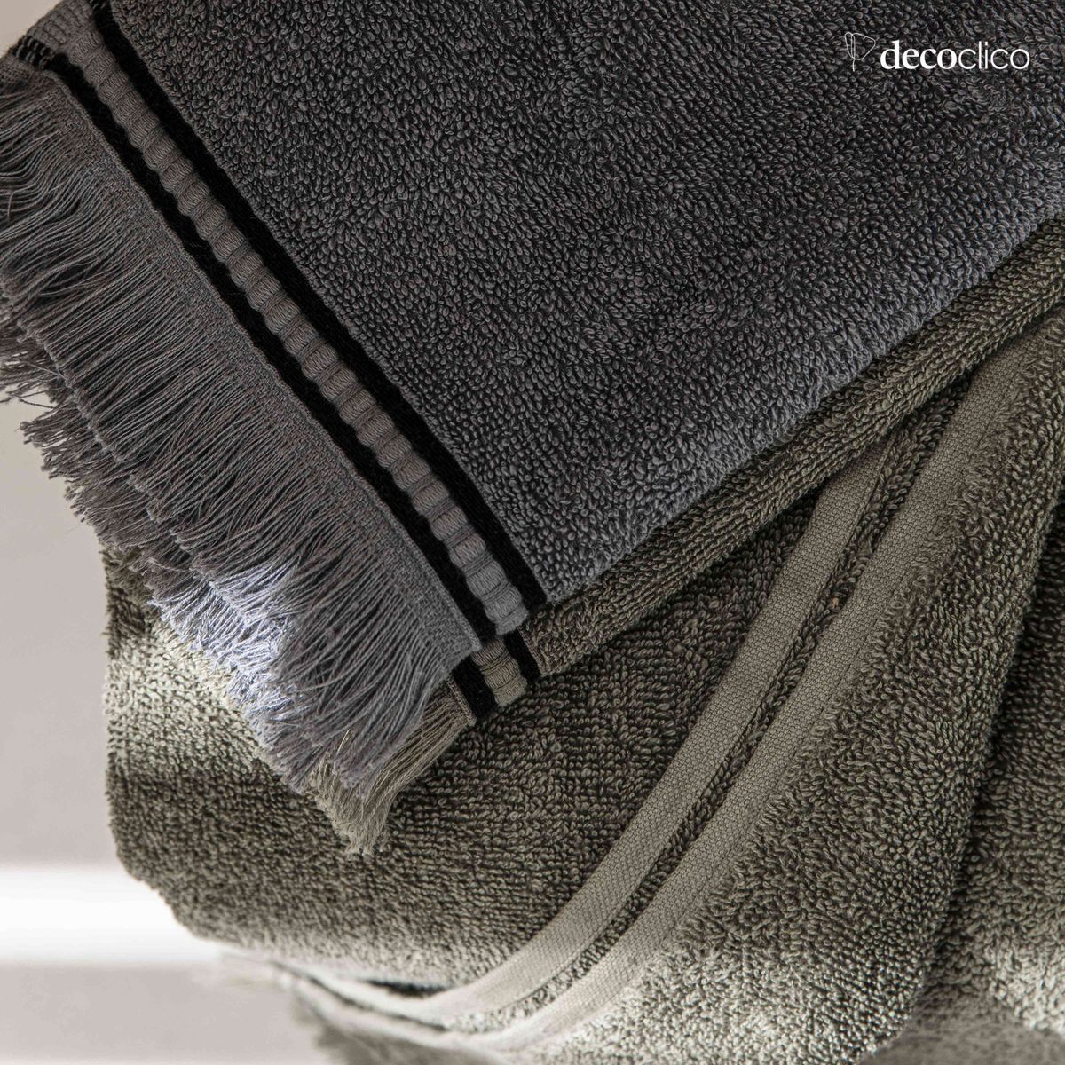 30 x 50 cm cotton and linen guest towel Cupabia Kaki