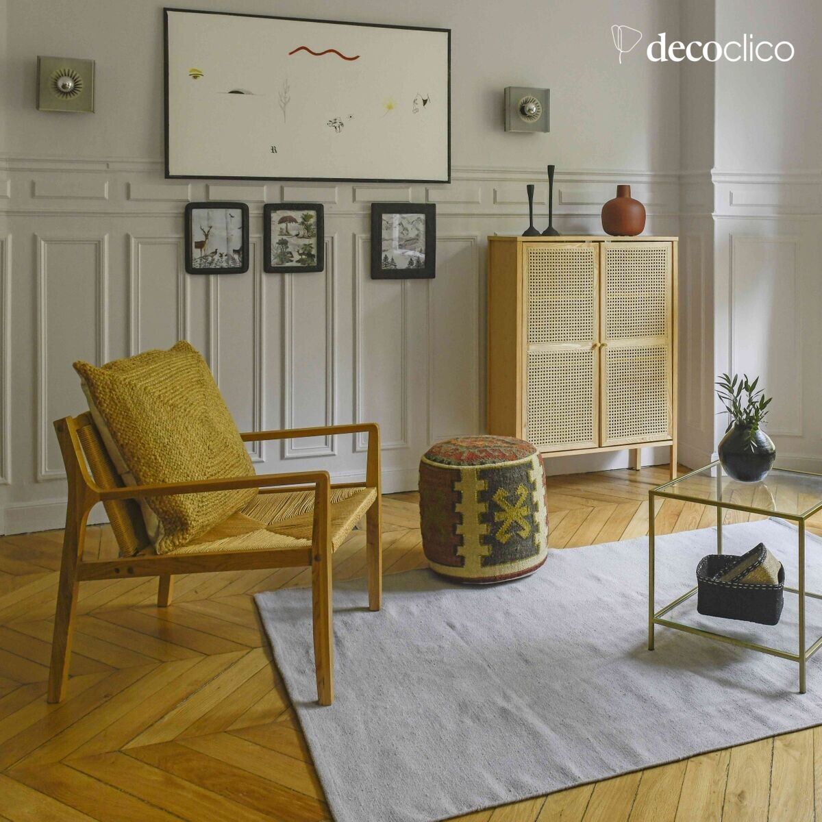 Cuscino quadrato in giunco marino 60 x 60 cm