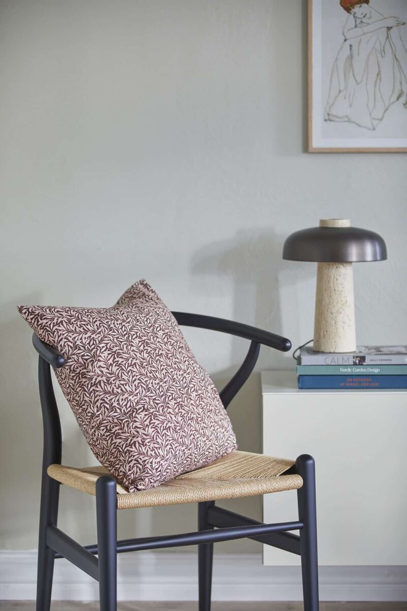 Cuscino quadrato in popeline di cotone Willow chocolat 