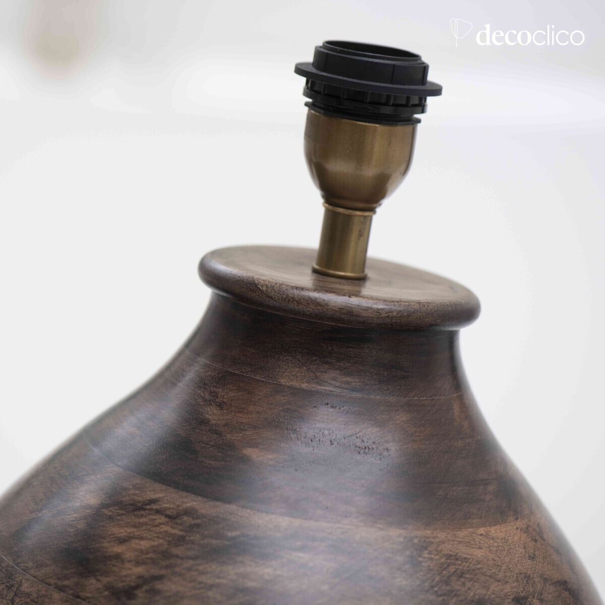 Dark solid mango wood bulb base