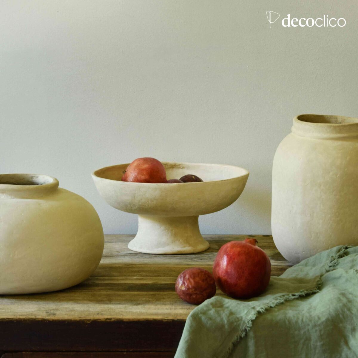 Decorativo taglio in carta pesta bianco sporco Pia fatto a mano