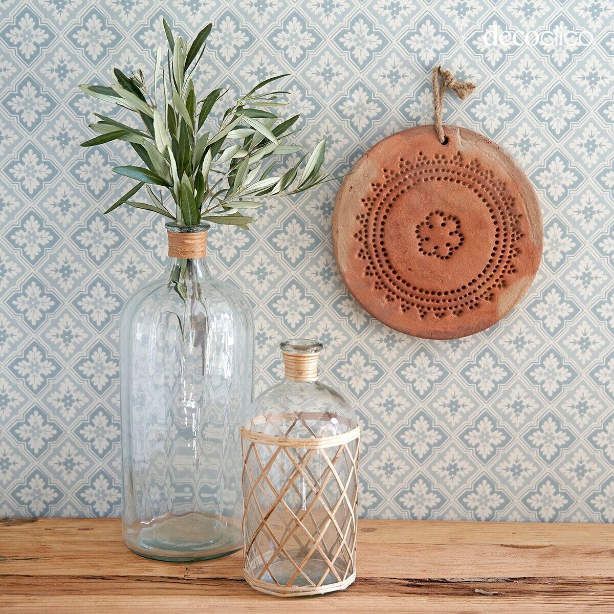 Decorazione murale rotonda in terracotta