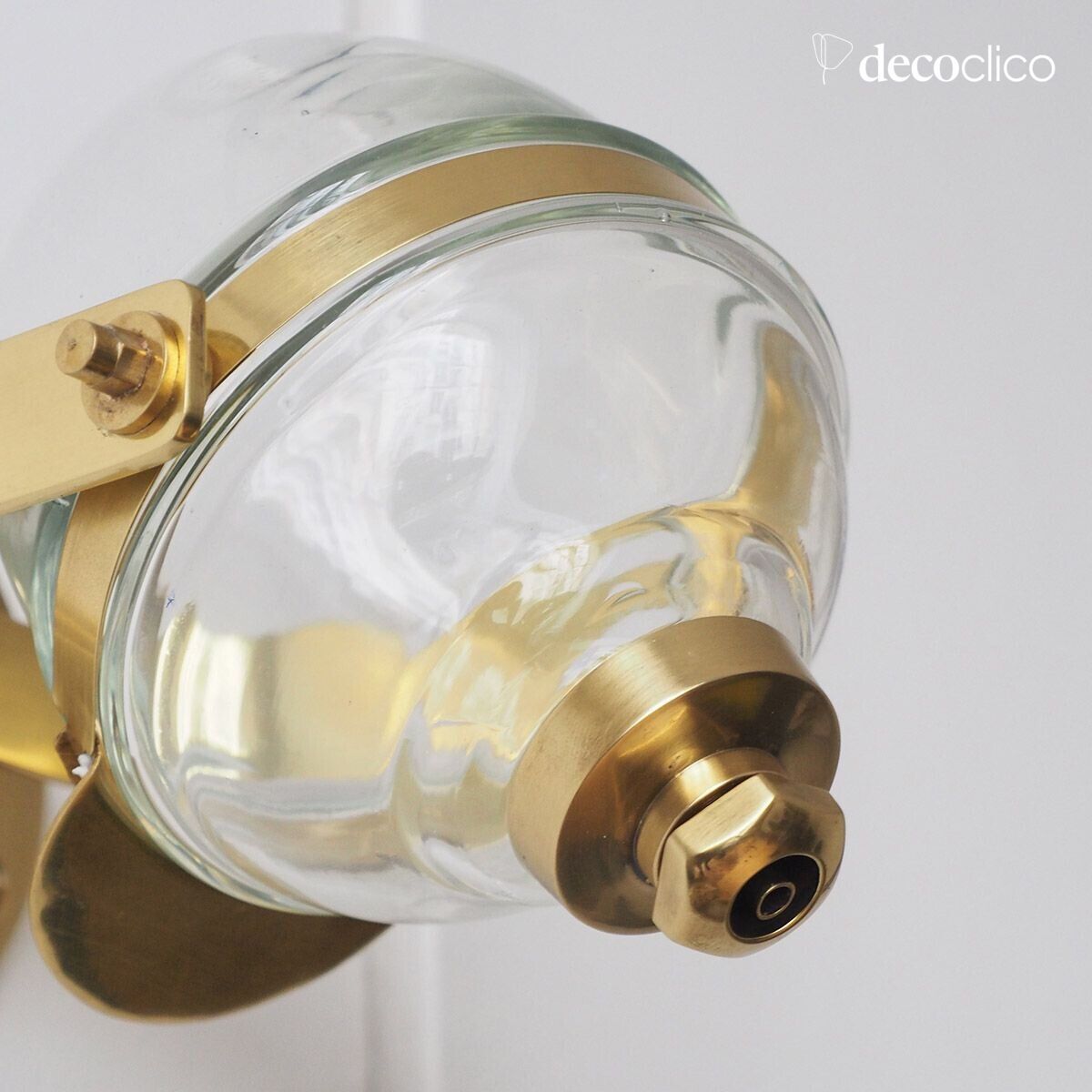 Dispenser di sapone liquido da parete in vetro e ottone Chaumont