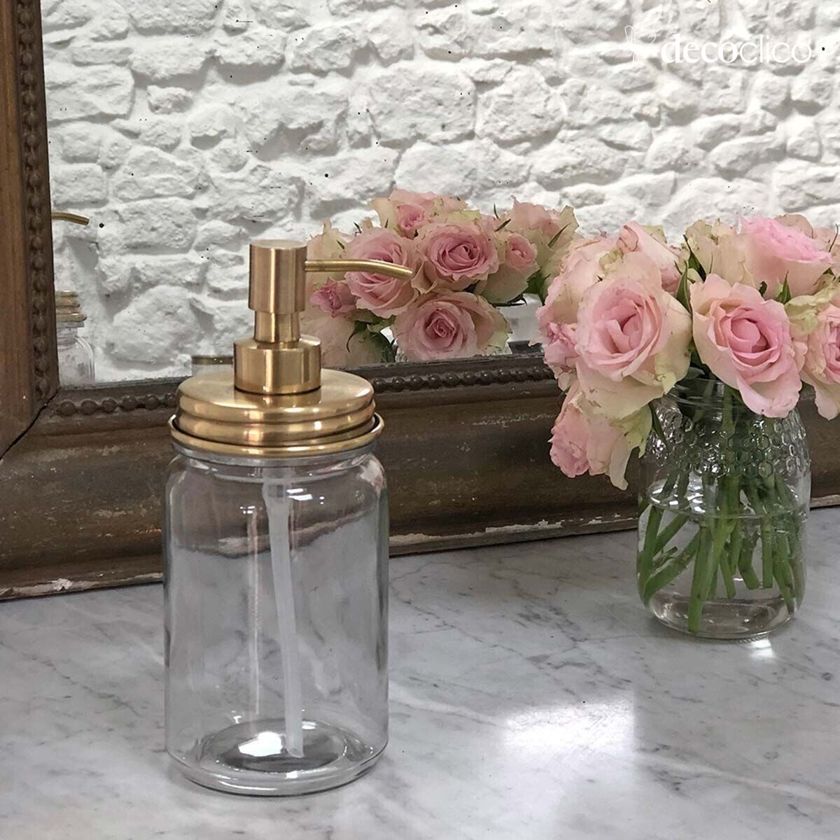 Distributeur de savon liquide en verre et laiton Chaumont