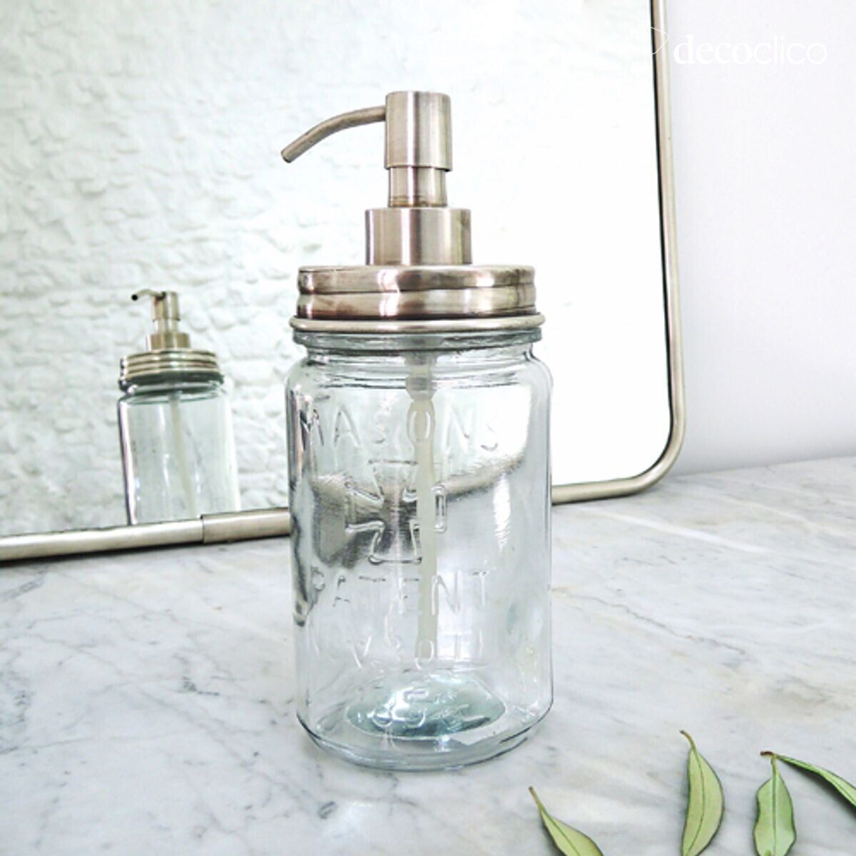 Distributeur de savon liquide en verre et nickel argenté Chaumont