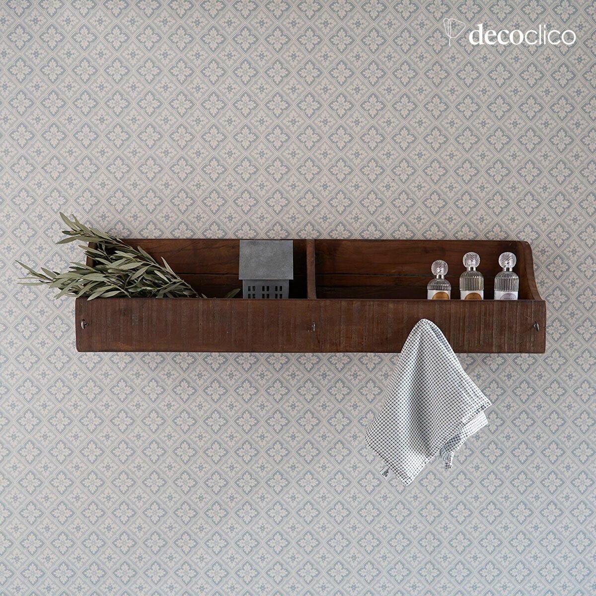 Double compartment wall shelf in recycled wood Pamir