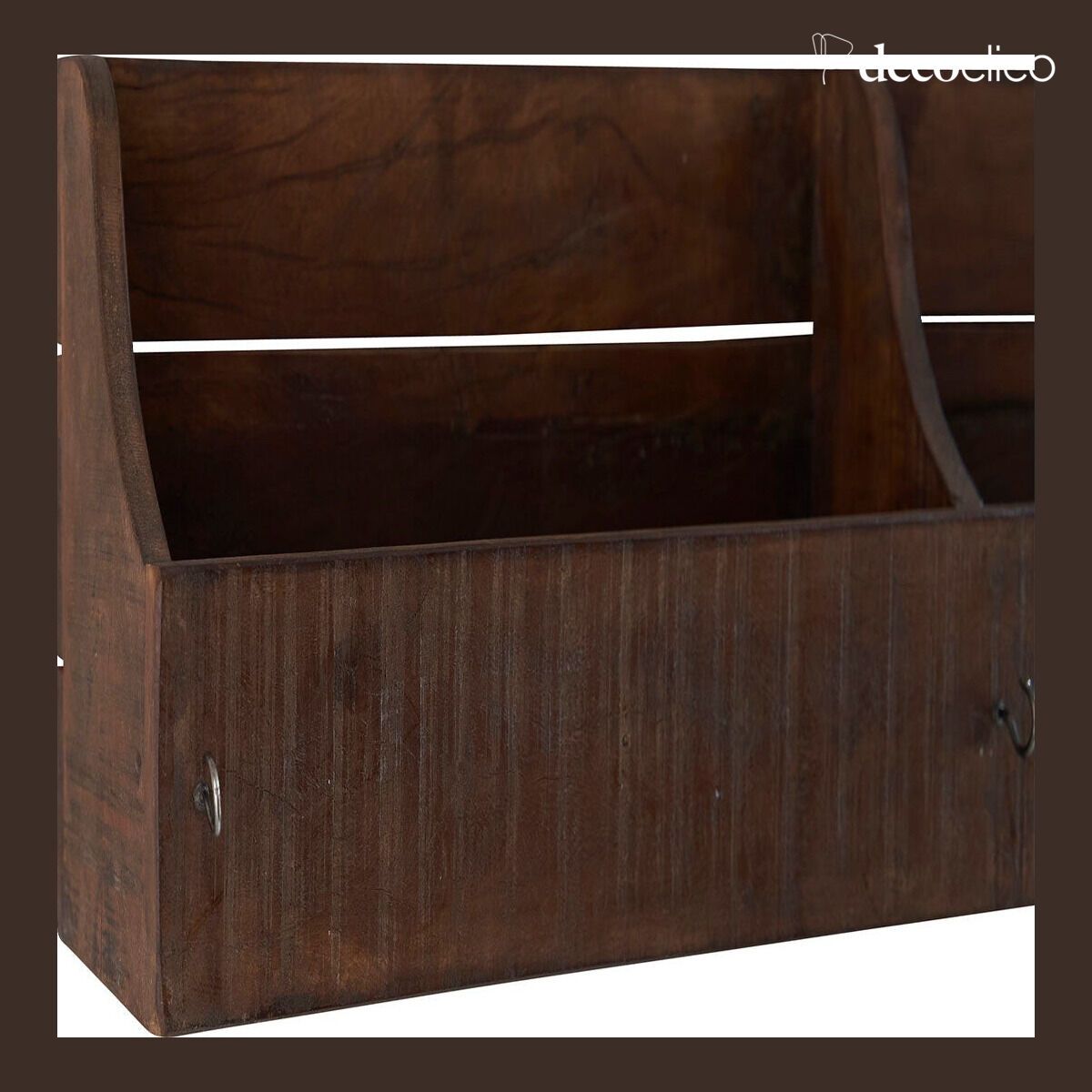 Double compartment wall shelf in recycled wood Pamir