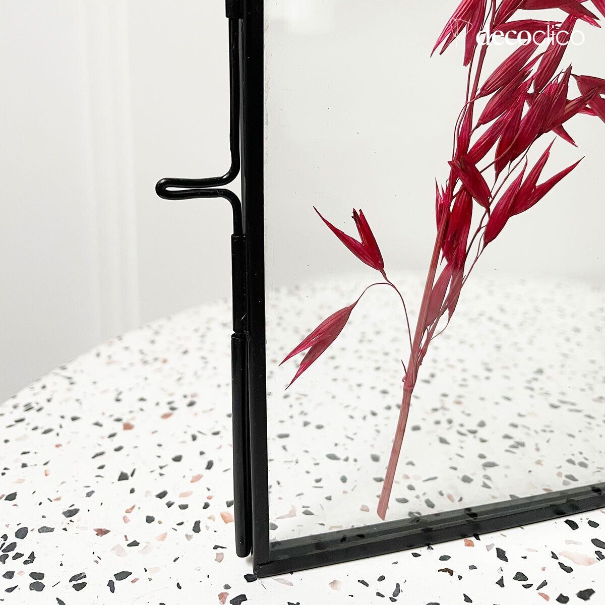 Dubbele fotolijst van glas en messing met matzwarte afwerking 11 x 18 cm Mira