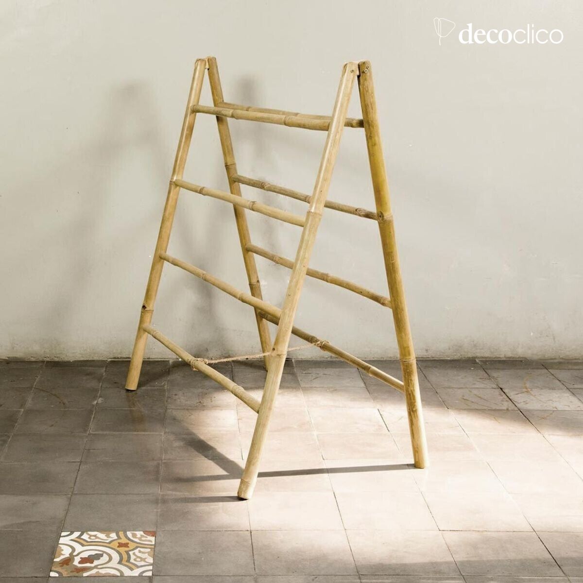 Echelle double porte-serviette en bambou naturel Taman