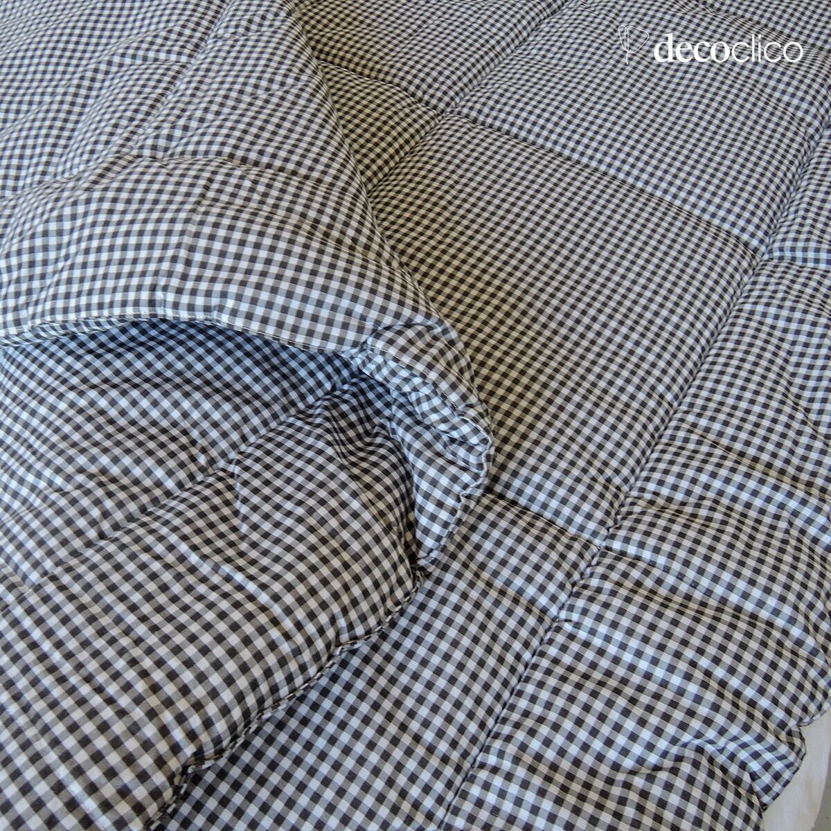 Edredón acolchado de algodón estampado con motivo de cuadros vichy 140 x 150 cm Romy
