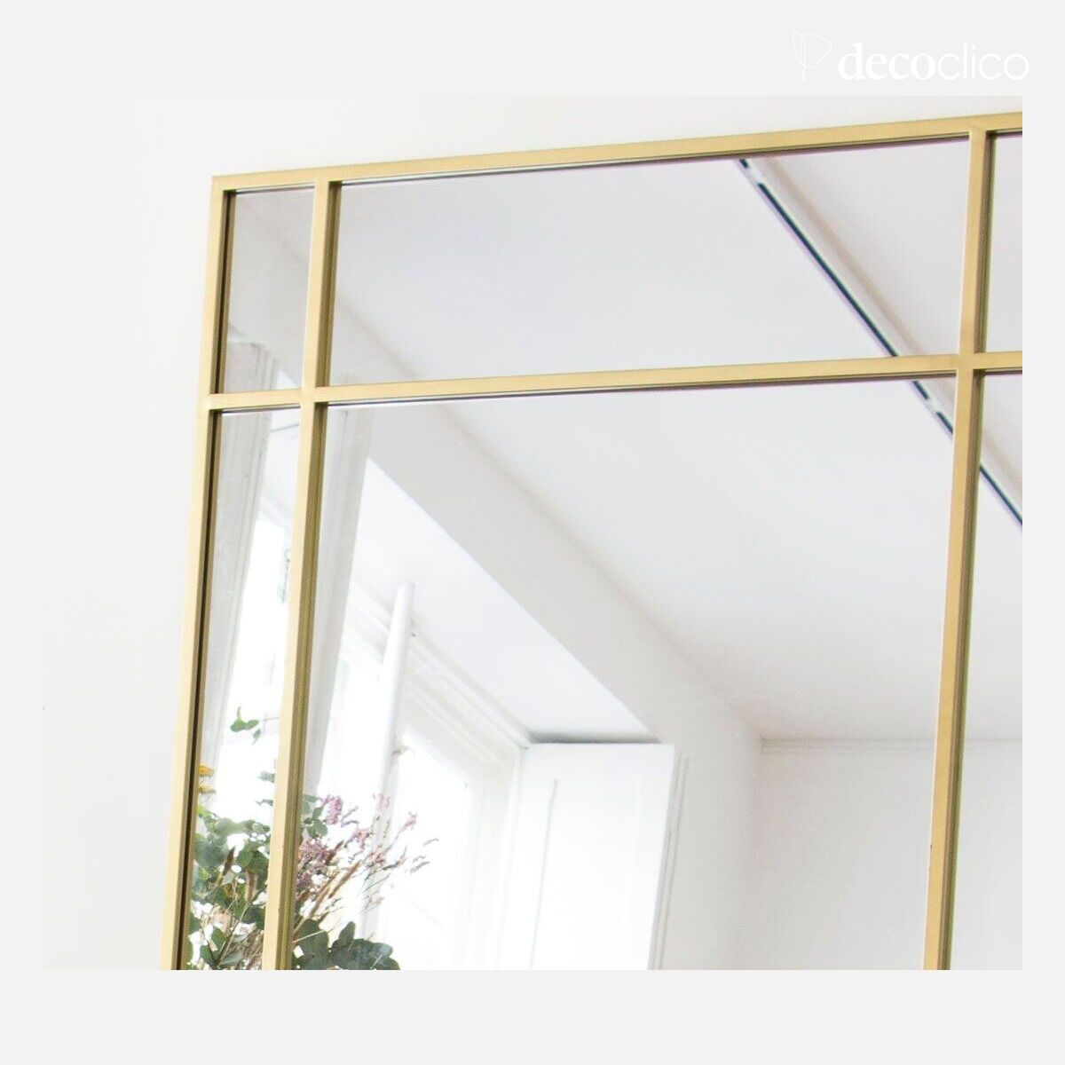 Espejo Art Déco de metal dorado 130 x 90 cm  Wallis