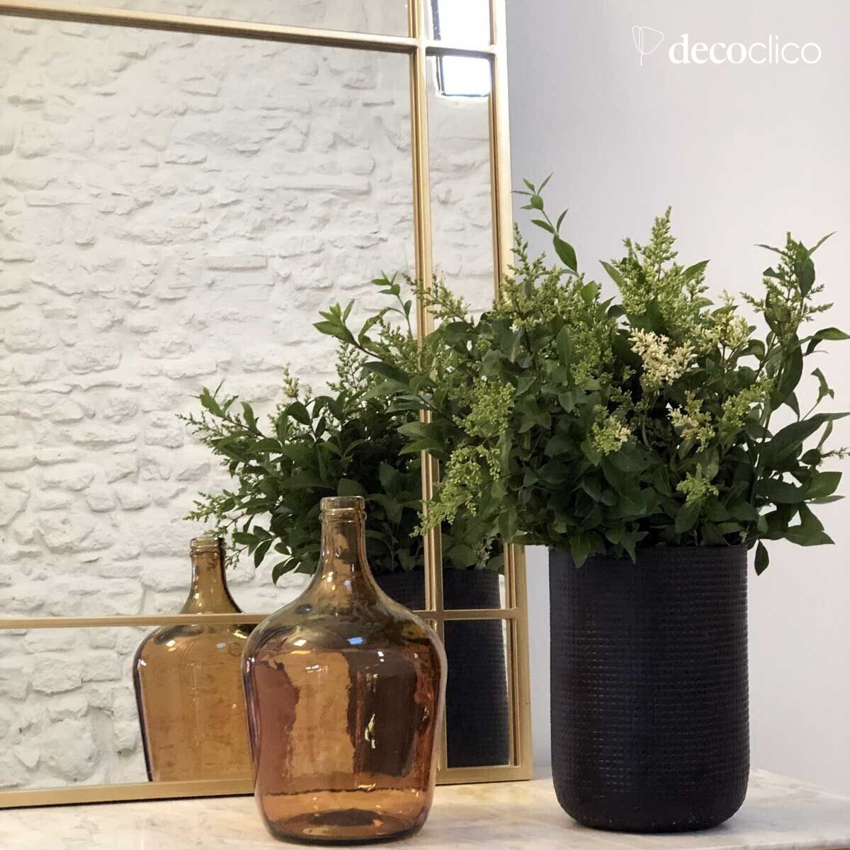 Espejo Art Déco de metal dorado 97 x 67 cm  Wallis