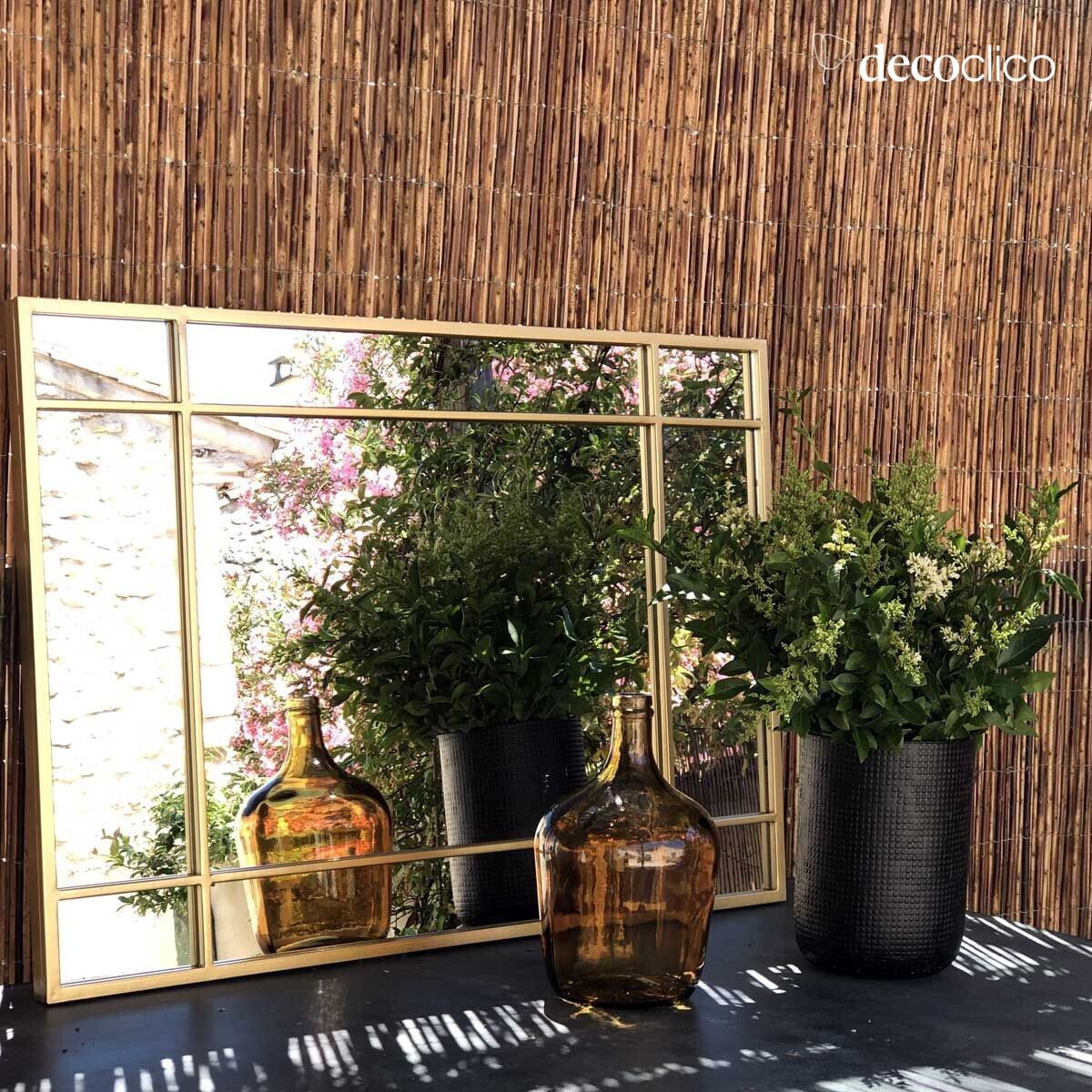 Espejo Art Déco de metal dorado 97 x 67 cm  Wallis