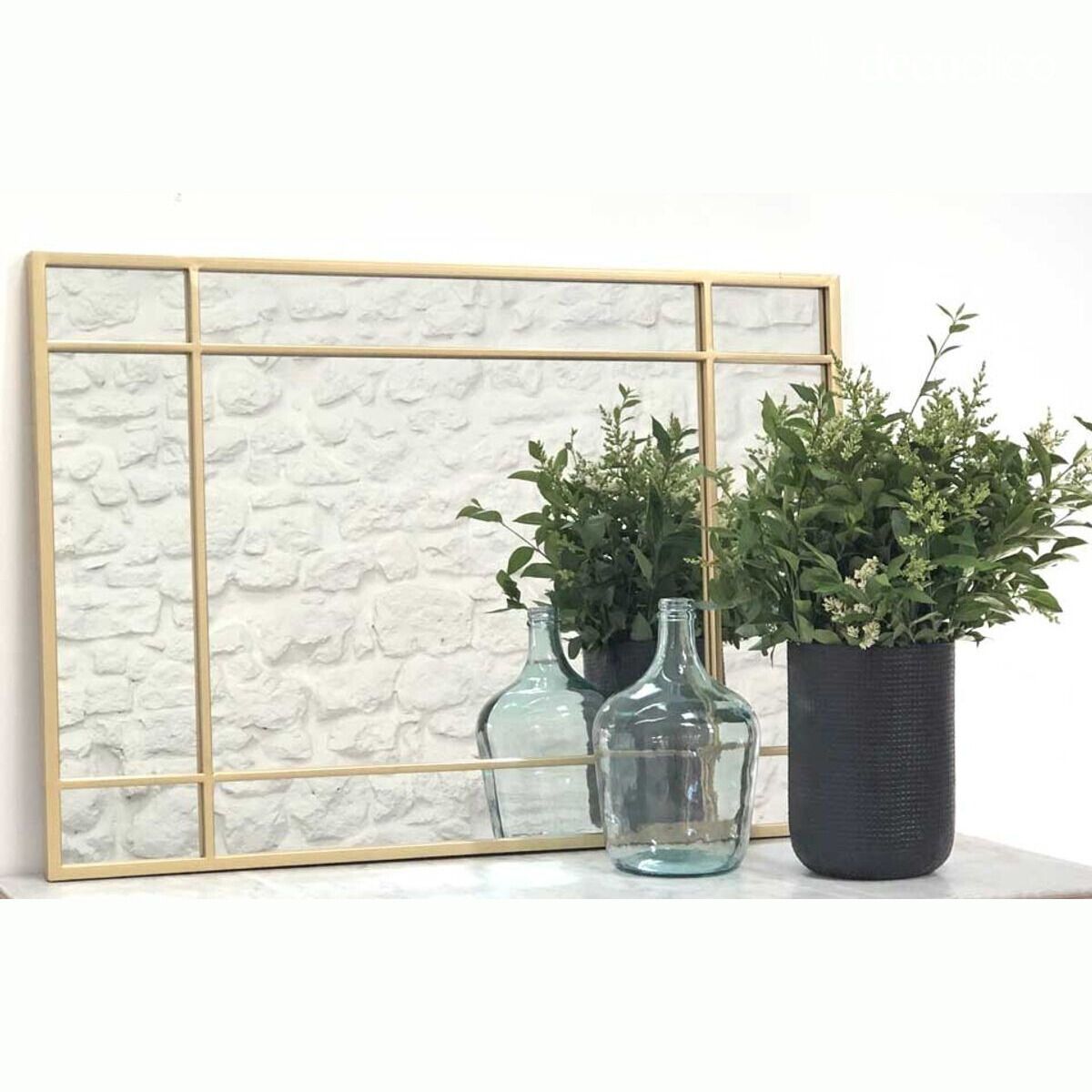 Espejo Art Déco de metal dorado 97 x 67 cm  Wallis