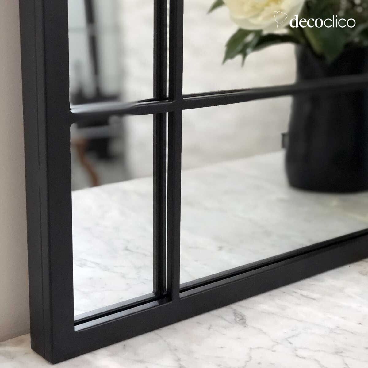 Espejo Art Déco de metal negro 97 x 67 cm  Wallis