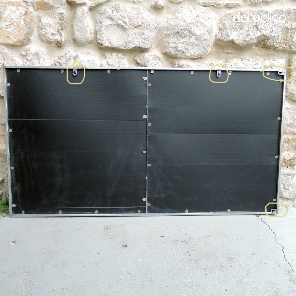 Espejo con marco de cristal para taller rectangular de metal con acabado de zinc 140 x 75 cm - Barne Barney