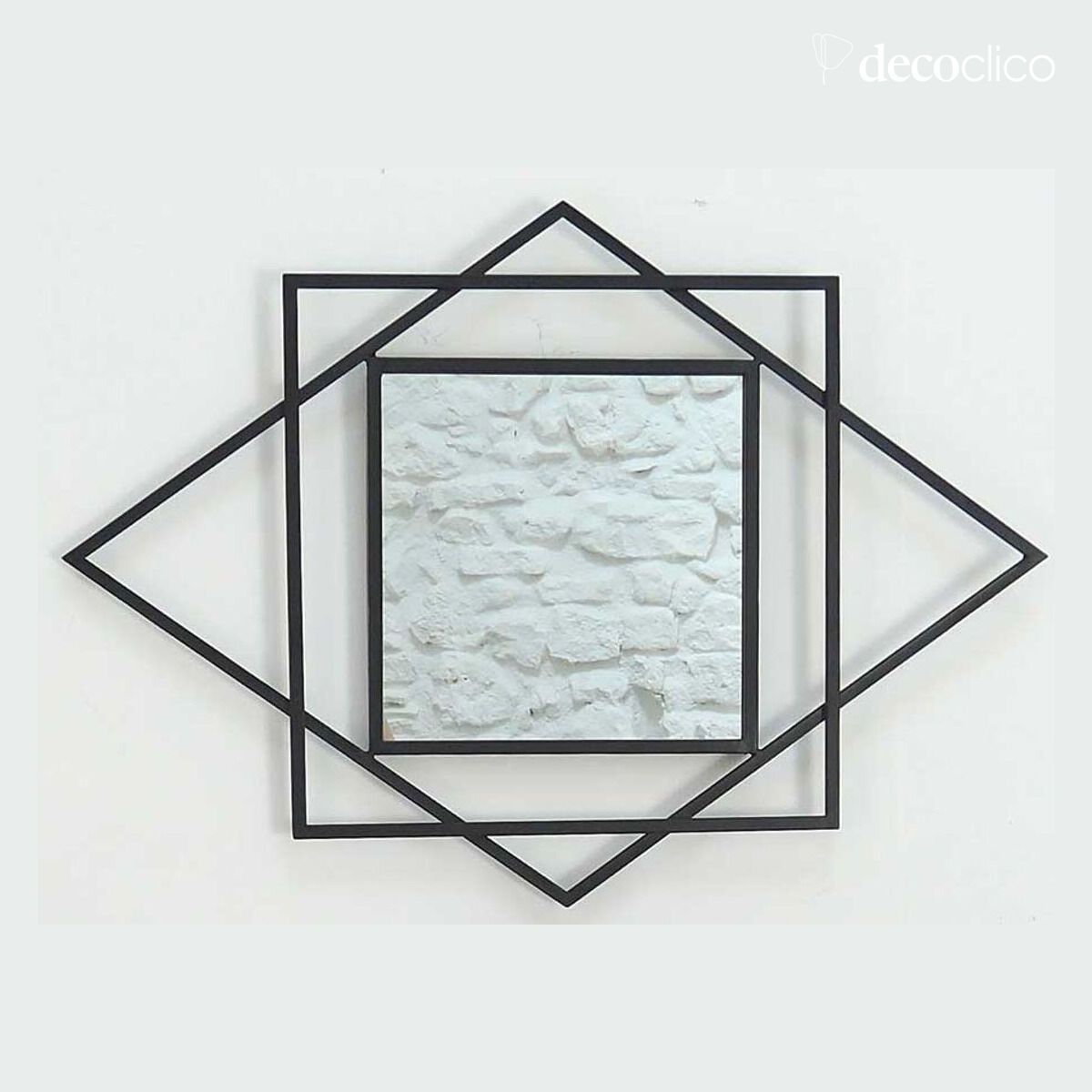 Espejo con motivo gráfico Art Déco negro 70 x 50 cm  Tonka