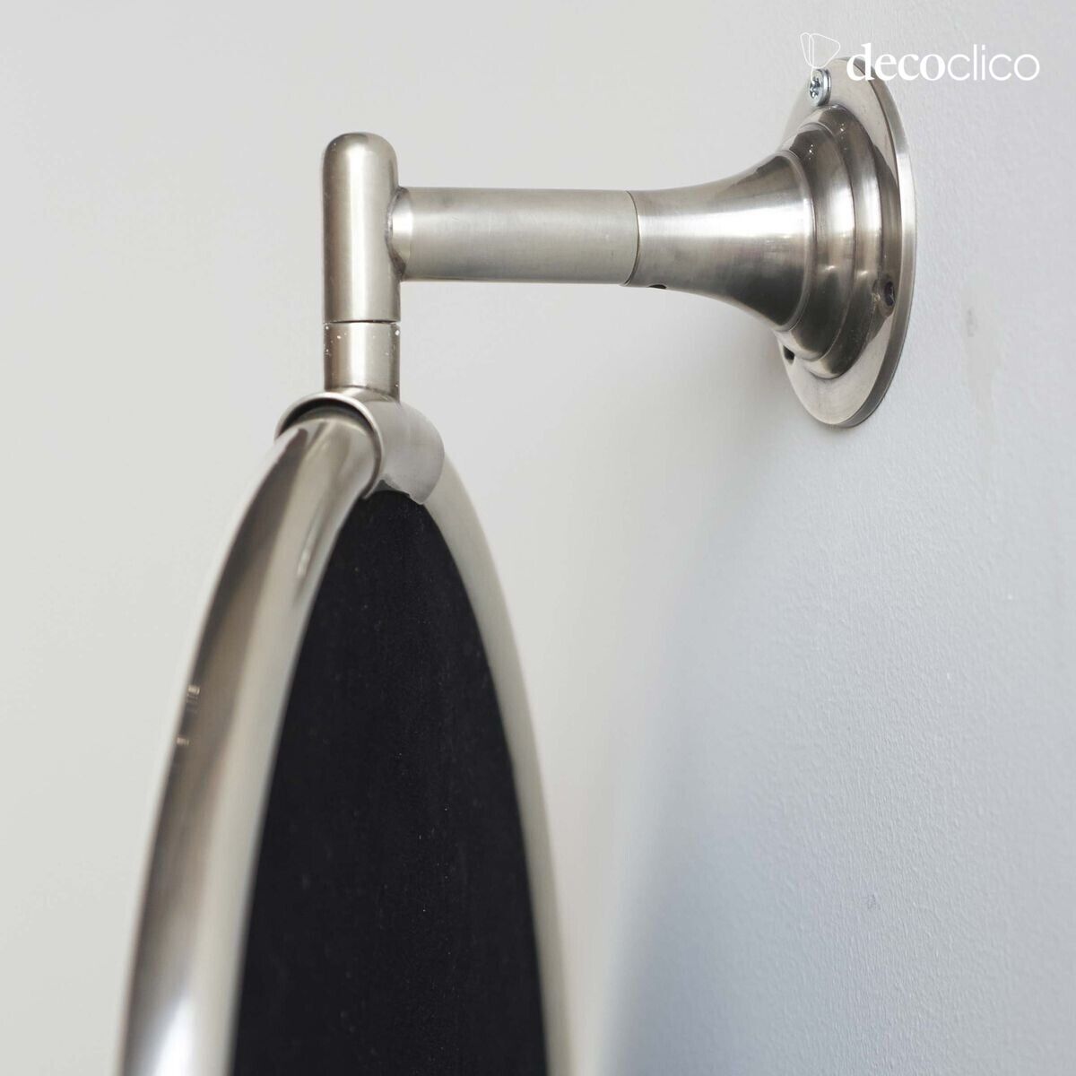 Espejo de pared ovalado alto inclinable de latón plateado 145 x 40 cm Chaumont