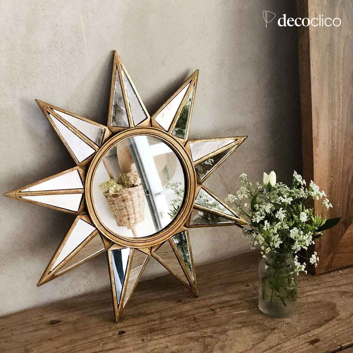 Espejo estrella dorado 34 cm  Manderley