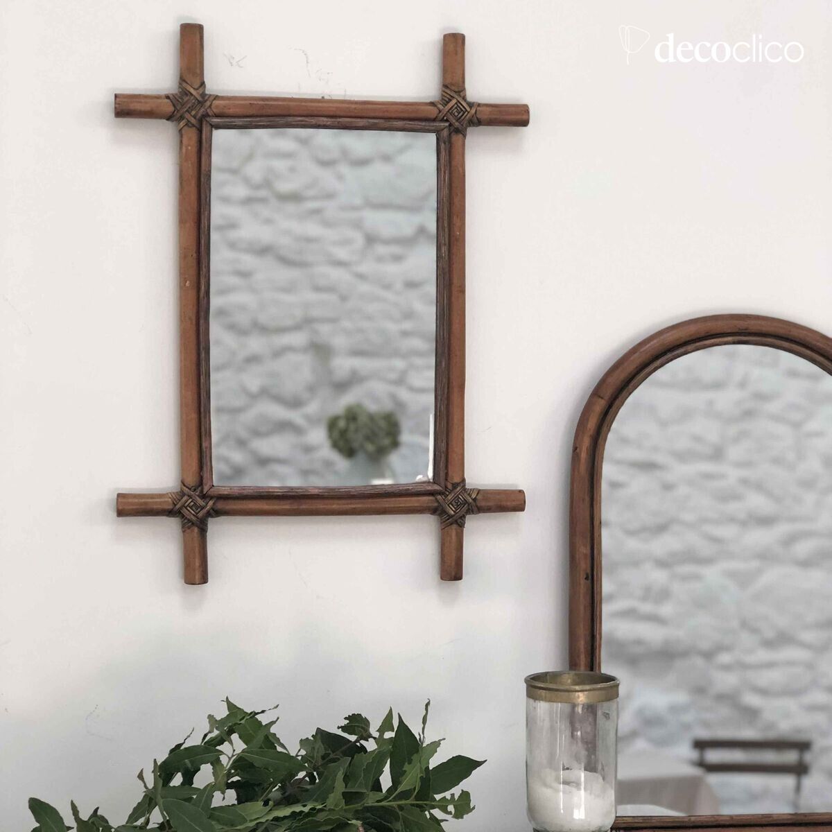 Espejo rectangular de ratán 59 x 44 cm  Marcel