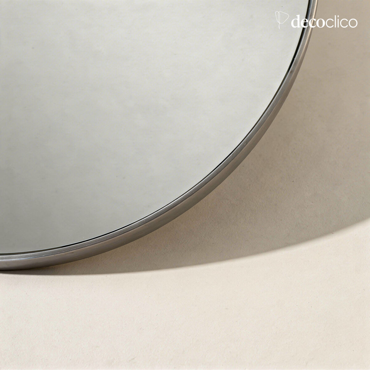 Espejo redondo de latón plateado 60 cm  Murat