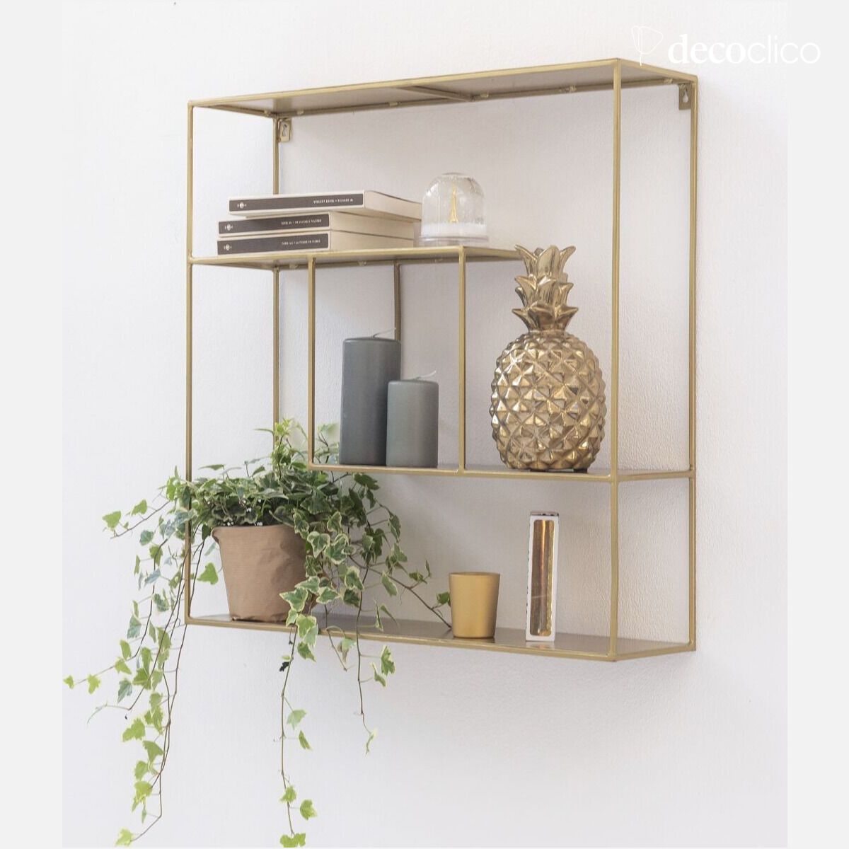 Estante de pared de metal con hilos dorados - GM Uptown