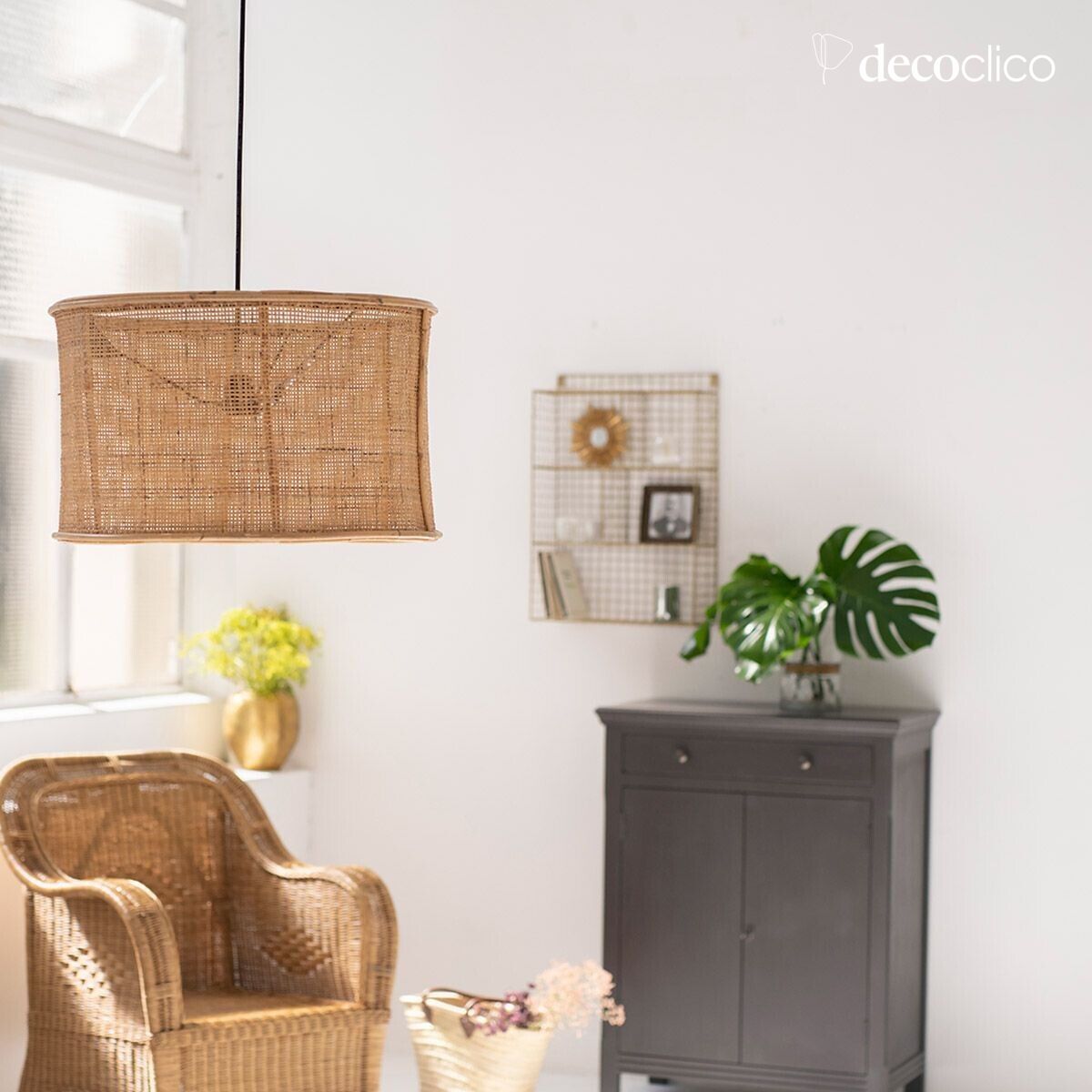 Estante de pared de metal enrejado dorado 5 huecos Greed