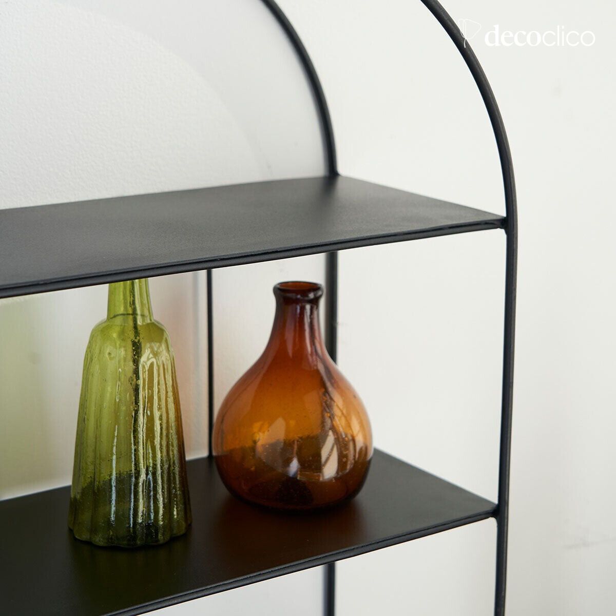 Estante de pared ovalado de metal negro mate Uptown