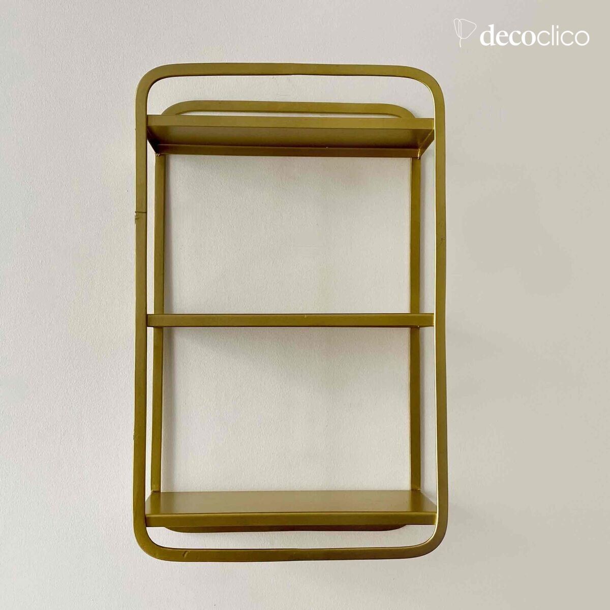 Estante de pared rectangular de metal con acabado antiguo