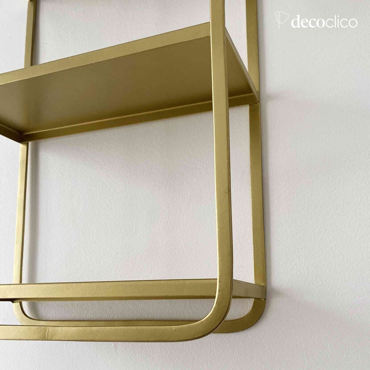 Estante de pared rectangular de metal con acabado antiguo