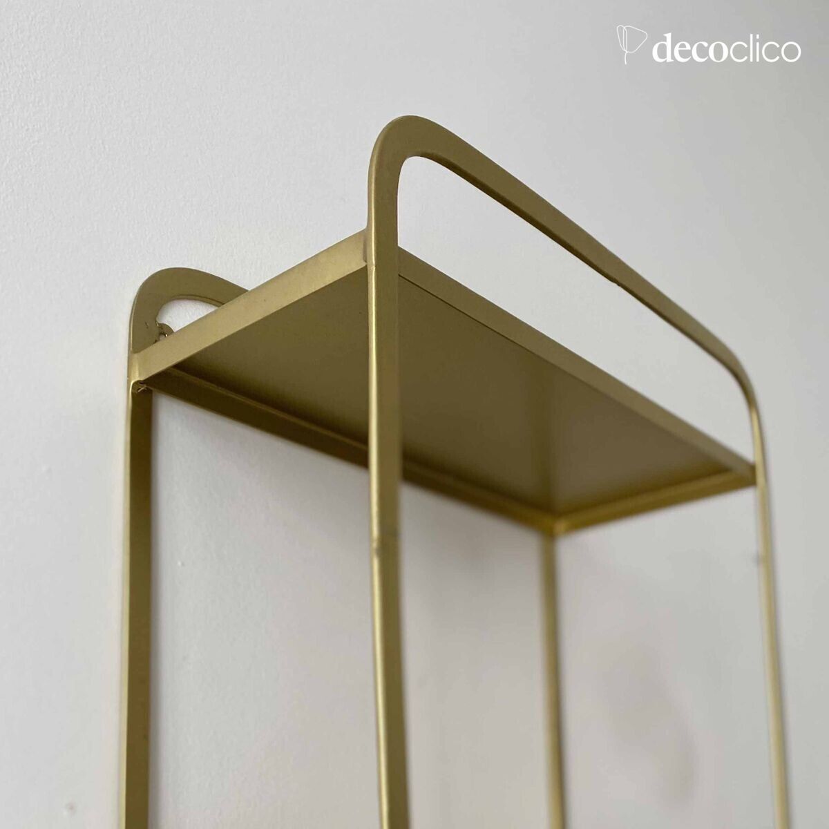 Estante de pared rectangular de metal con acabado antiguo