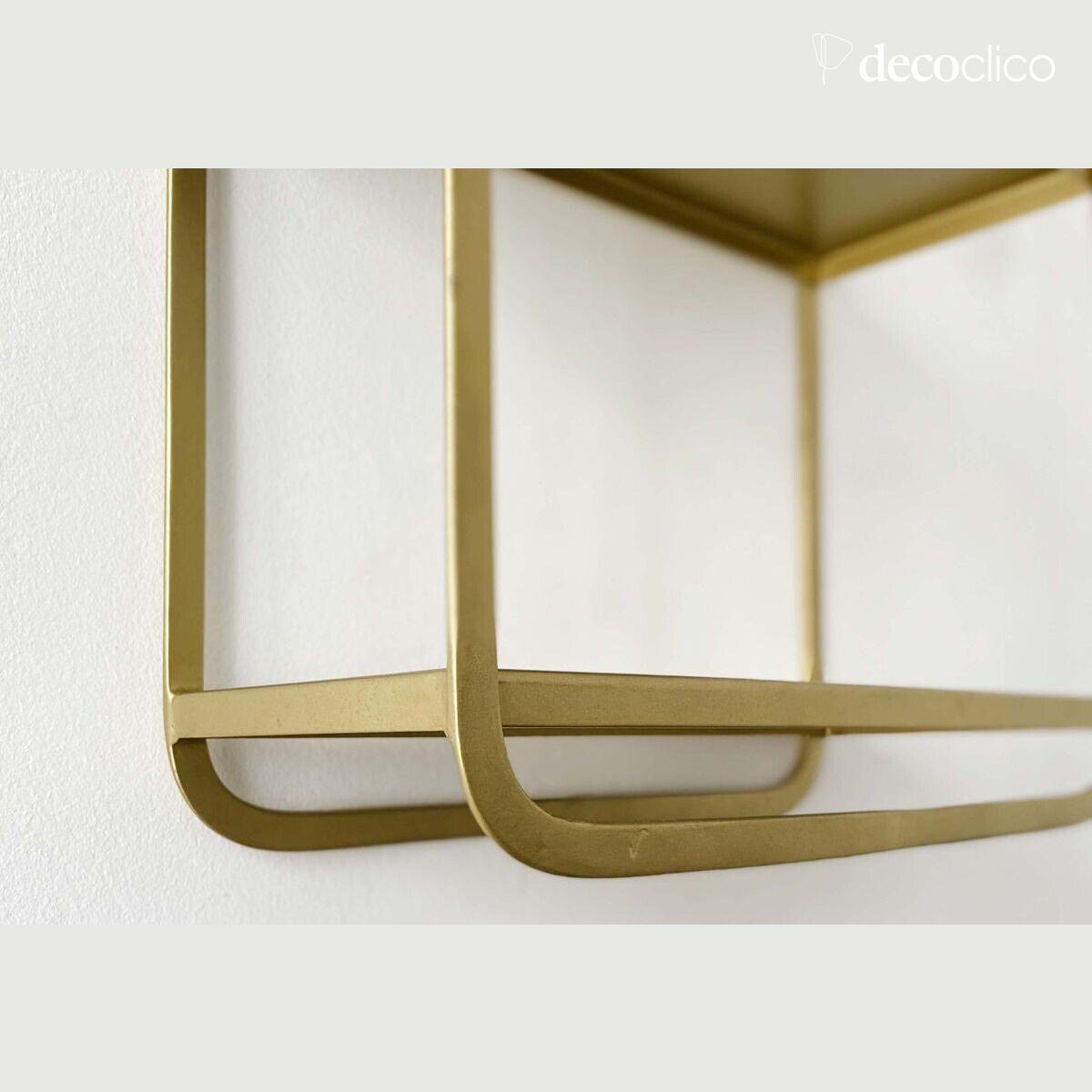 Estante de pared rectangular de metal con acabado antiguo