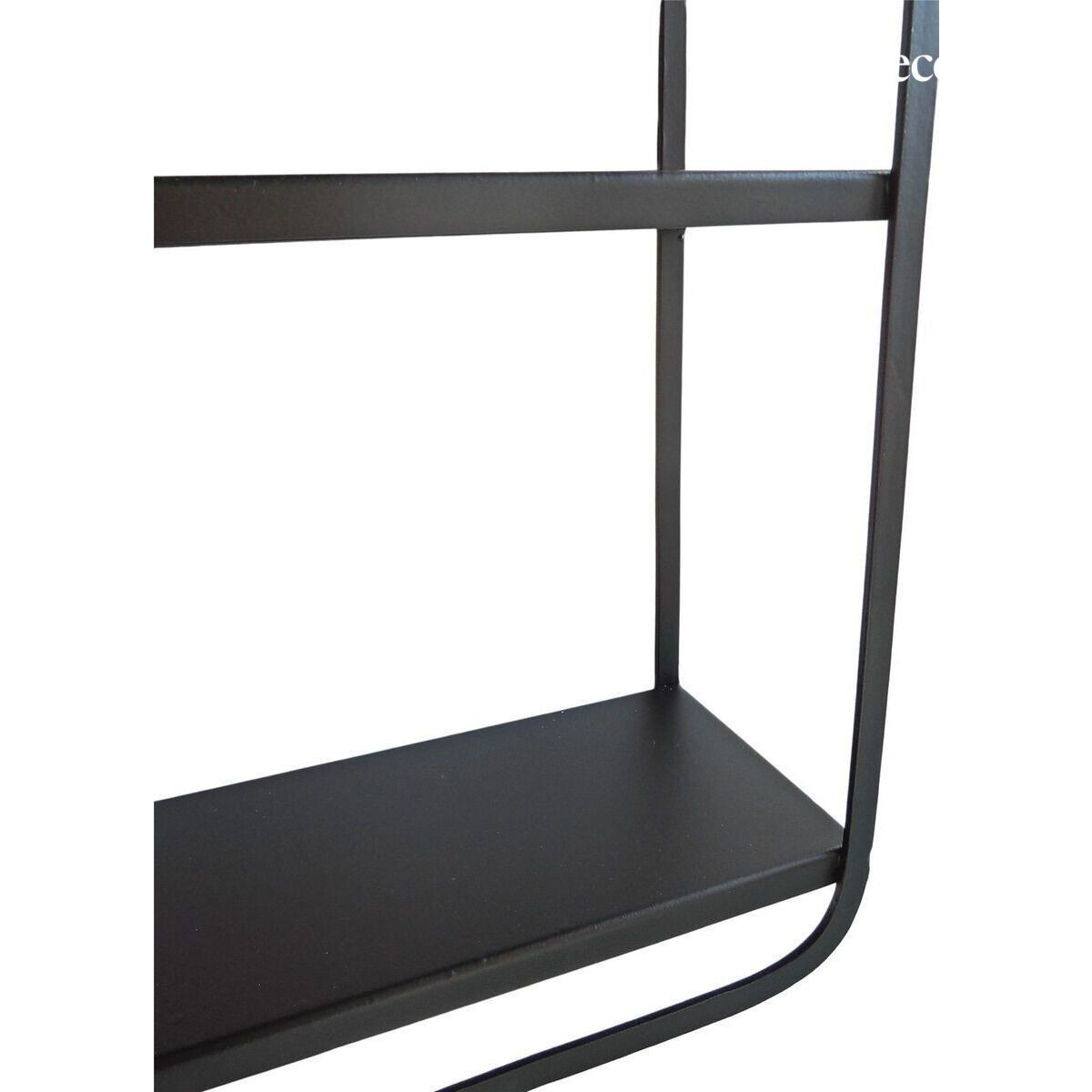 Estante de pared rectangular de metal negro mate