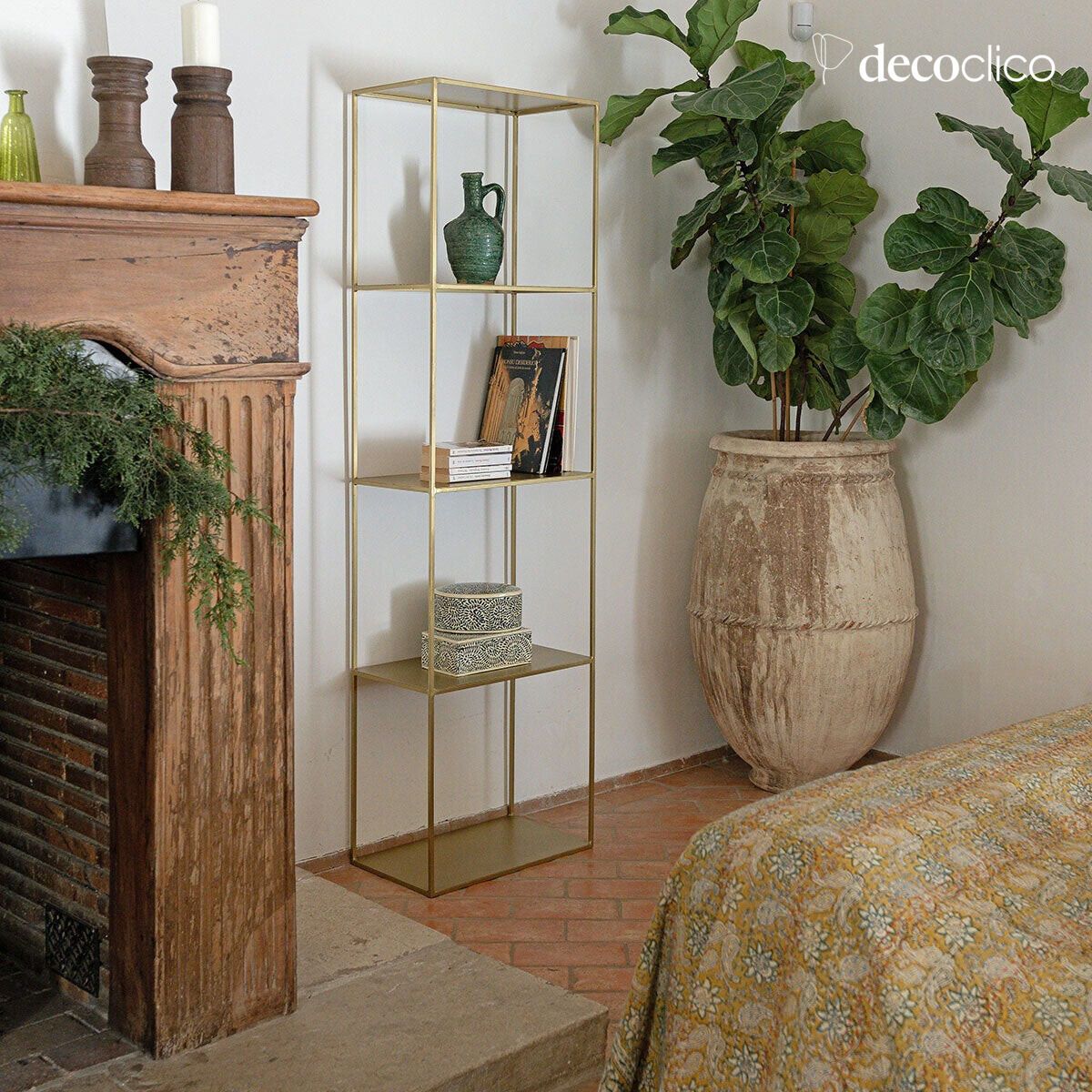 Estantería columna de metal acabado antiguo 180 cm Douglas