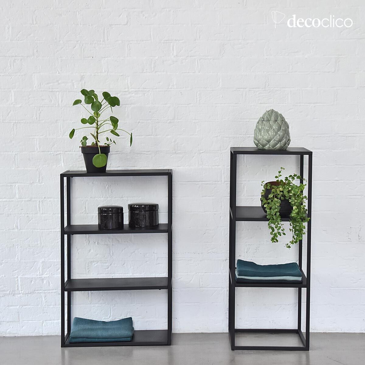 Estantería columna de metal negro mate Bricklane