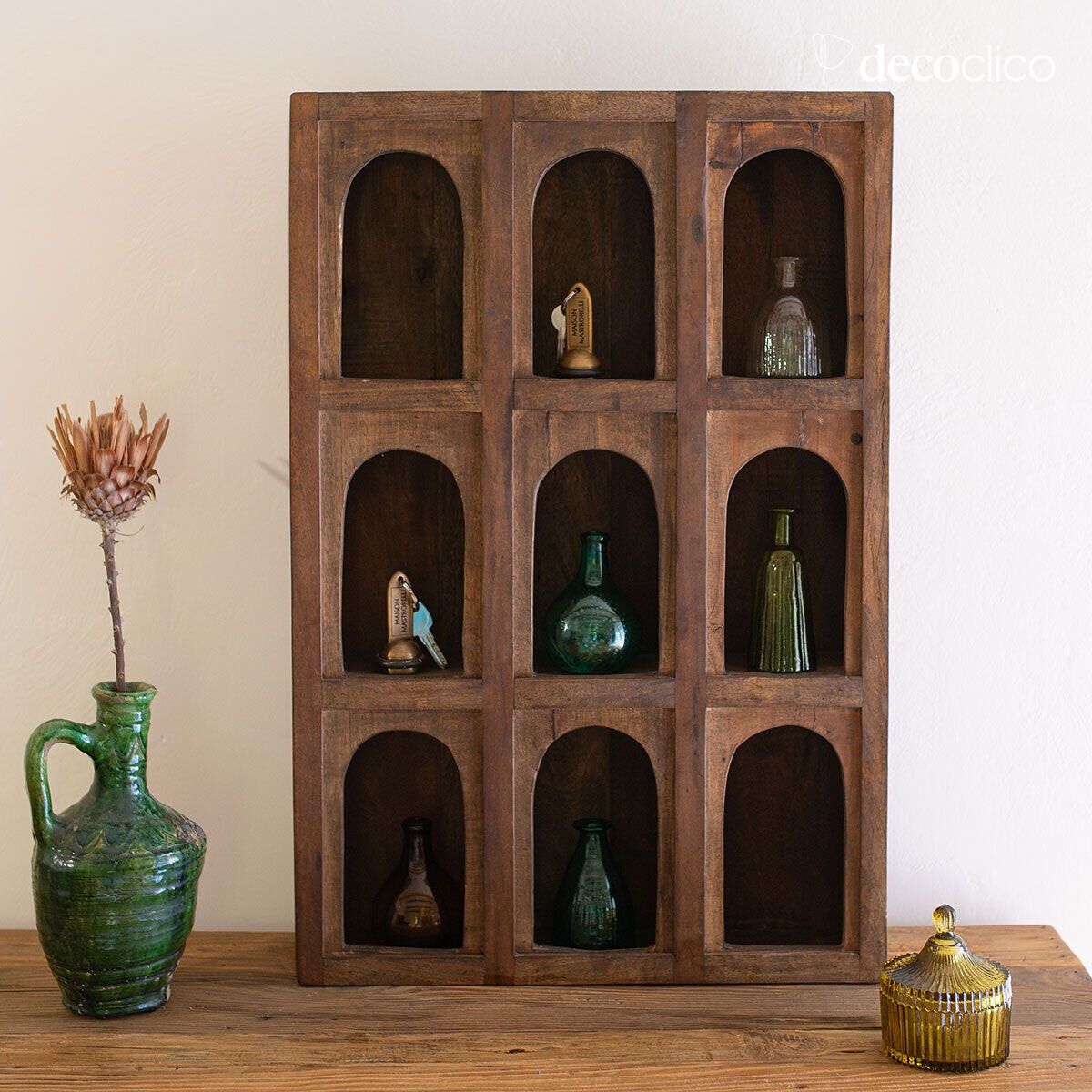 Estantería de 9 huecos de madera reciclada Pamir