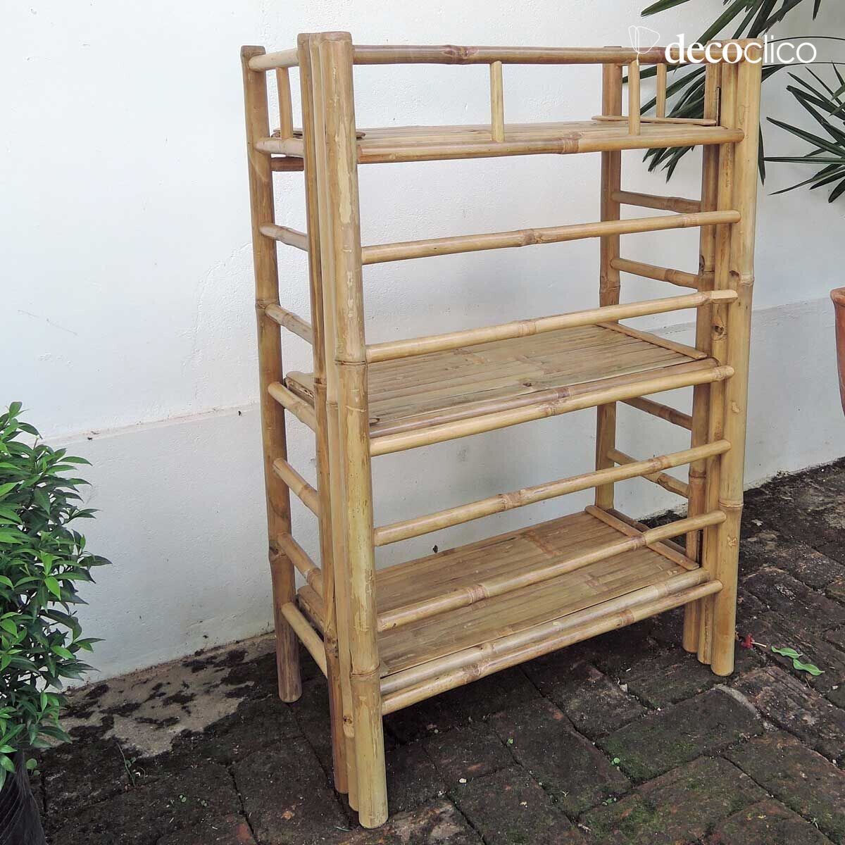 Estantería de librería plegable de bambú natural Taman