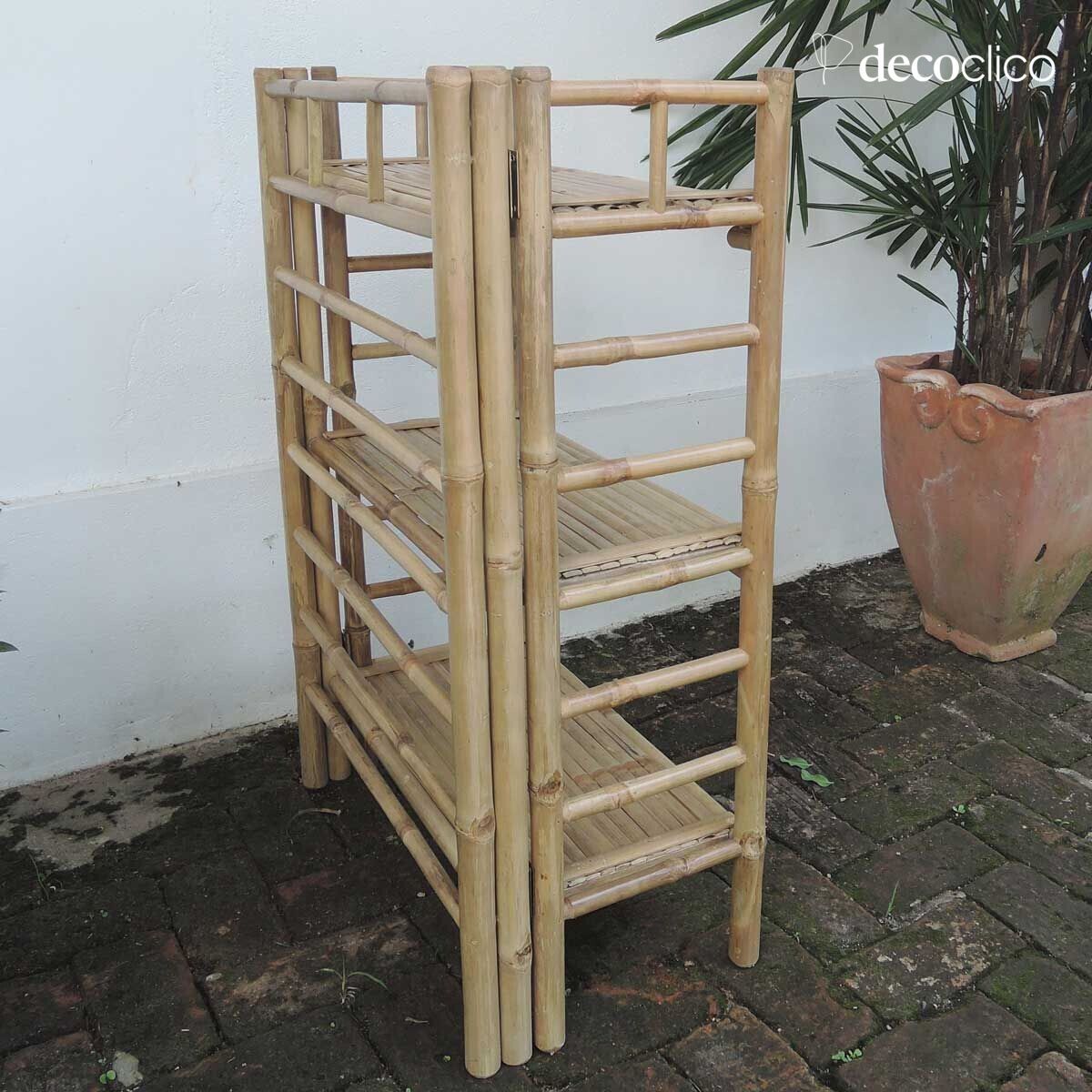 Estantería de librería plegable de bambú natural Taman