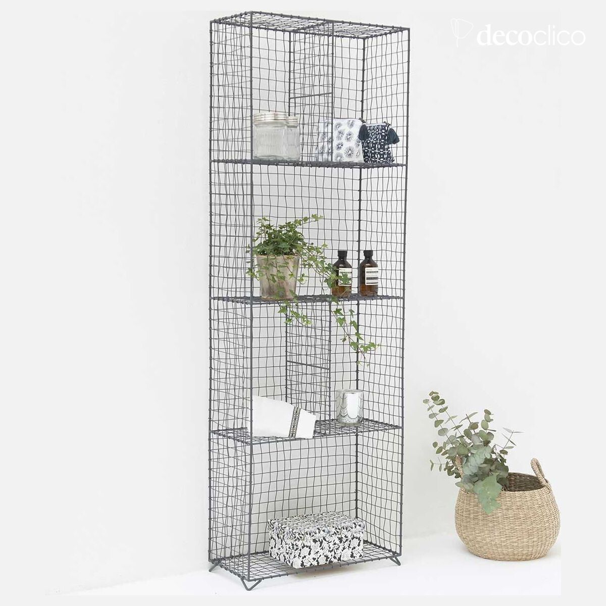 Estantería de metal con rejilla antracita 150 x 50 cm Greed