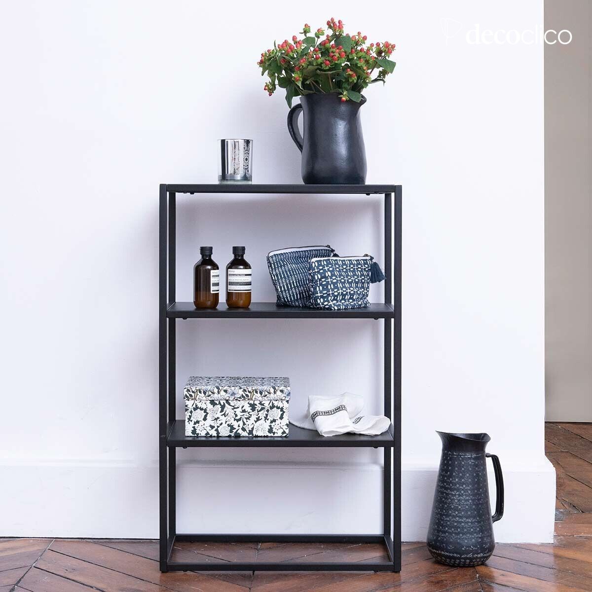 Estantería de metal negro mate para colocar en la pared Bricklane