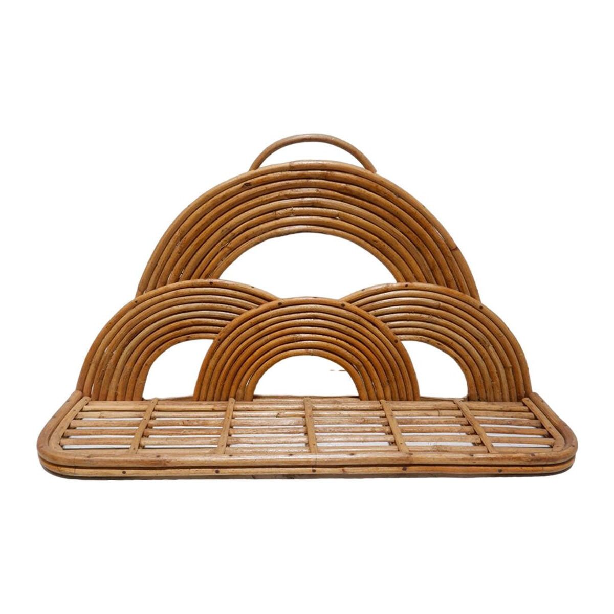 Estantería de pared arcoíris de ratán natural