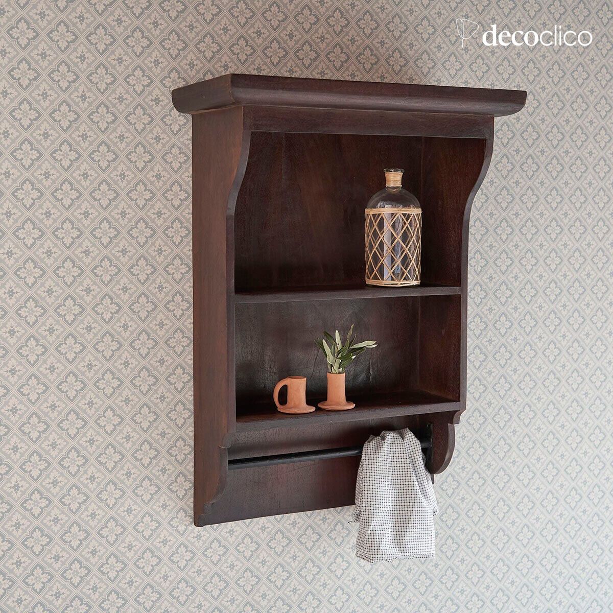 Estantería de pared de madera reciclada para la cocina Pamir