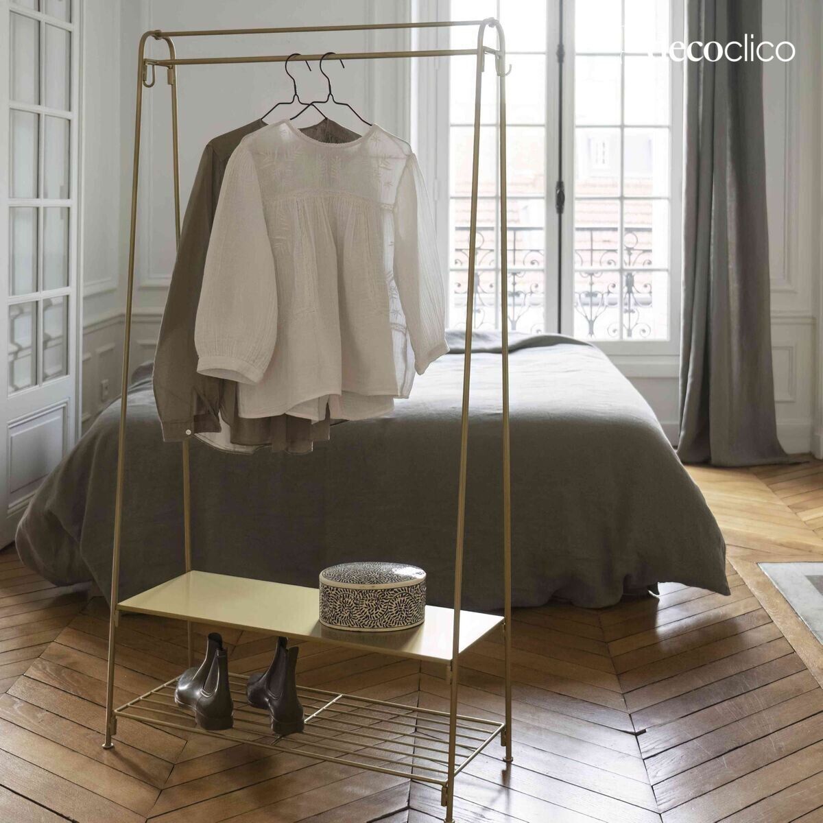 Estantería doble de metal con acabado antiguo Douglas