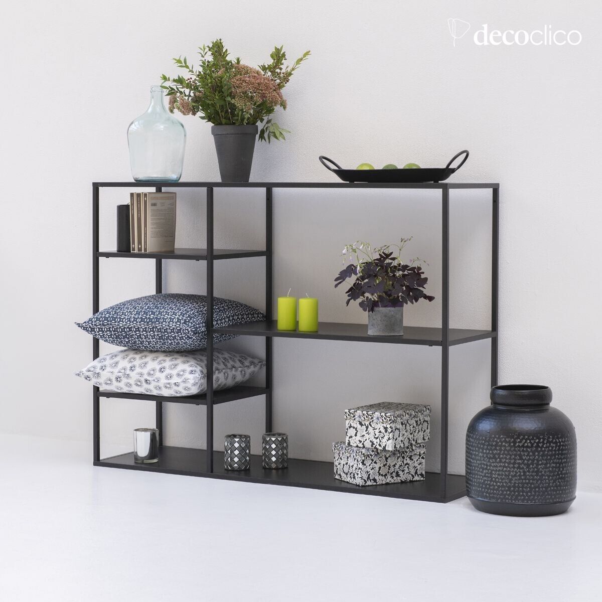 Etagère à poser bibliothèque en métal noir Bricklane